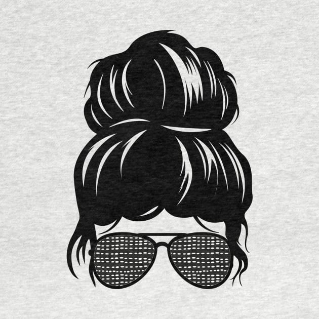 Messy Bun with Black & White Sunglasses by StacyWhite